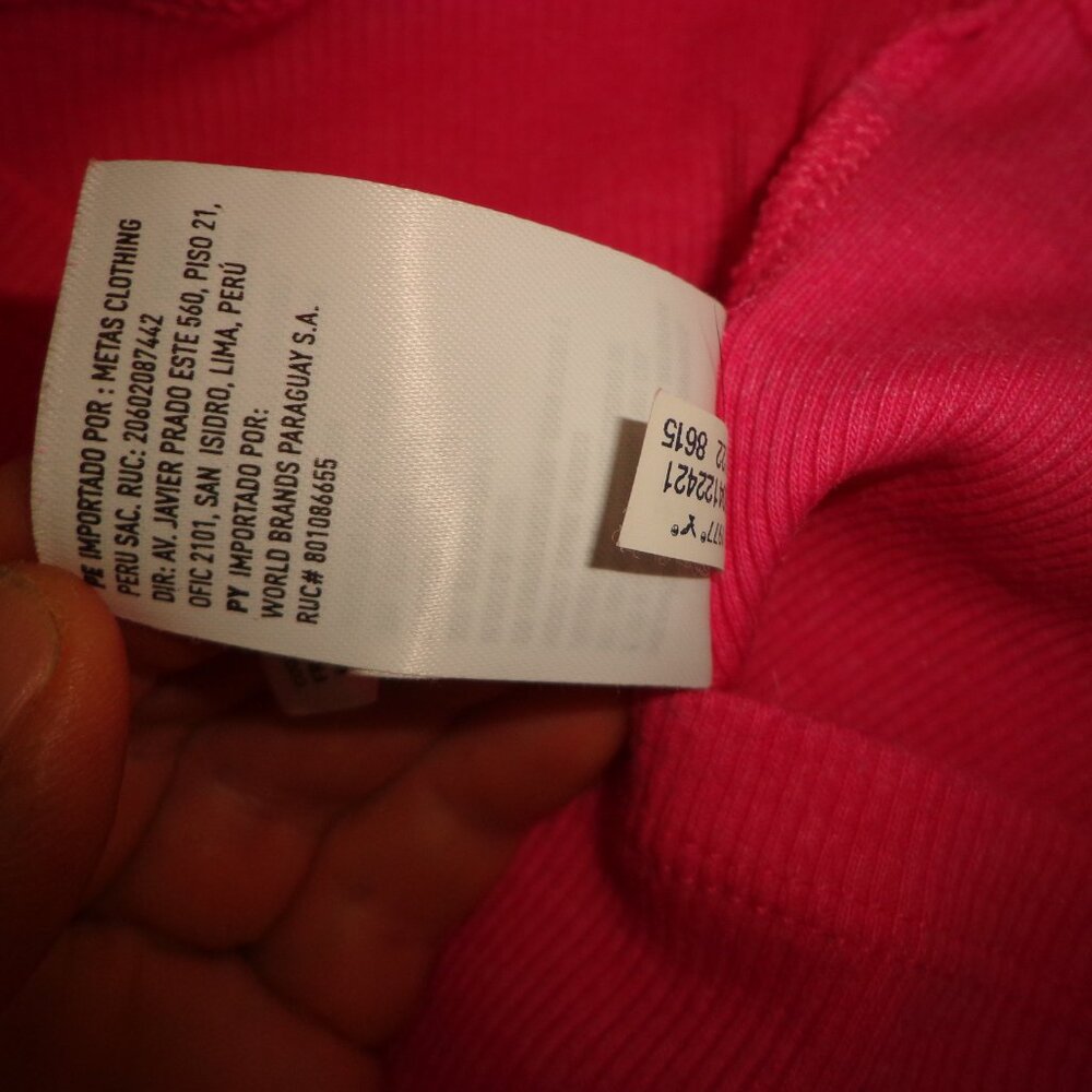 NWOT American Eagle Cropped Ribbed Top XS/TP Long Sleeves Mock Neck Hot Pink - Picture 10 of 11
